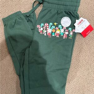 Peanuts Forest Green Joggers with Characters